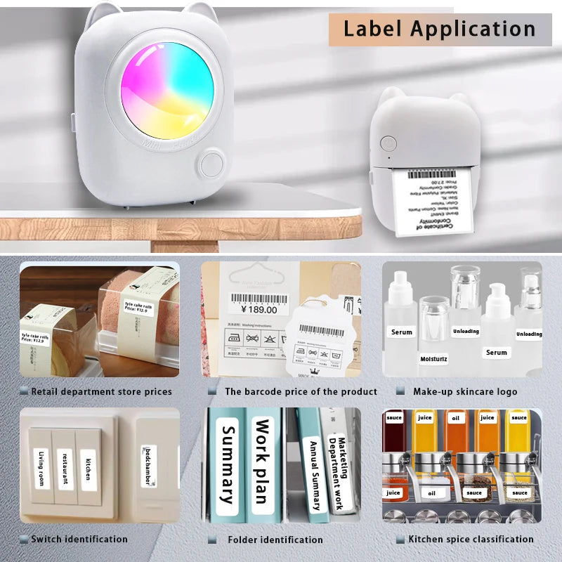 C38 Mini Pocket Thermal Label Portable Printer Wireless Bluetooth