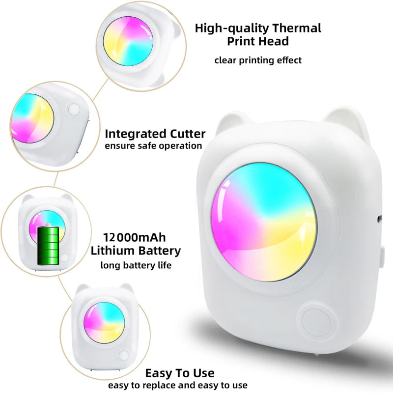 C38 Mini Pocket Thermal Label Portable Printer Wireless Bluetooth