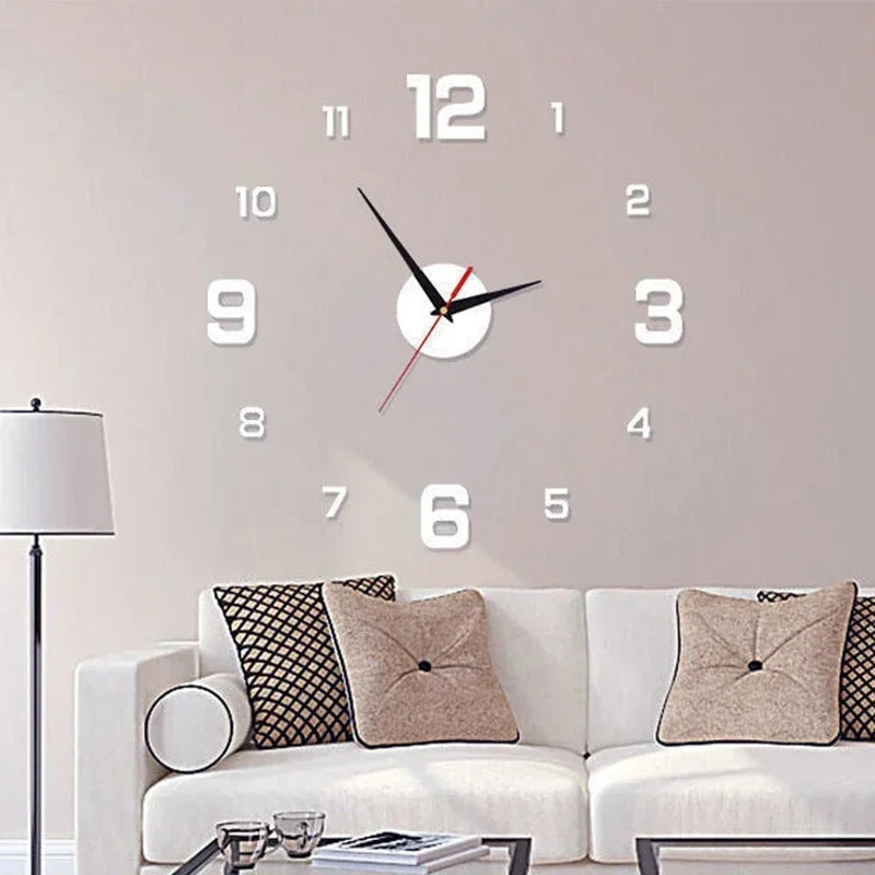 LARGE SIZE 3D DIY SILENT WALL CLOCK
