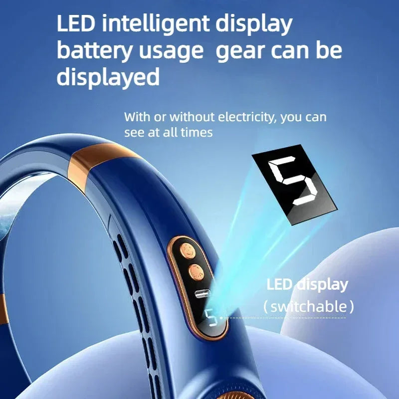 8000mAh USB Hanging Neck Fan Portable Bladeless