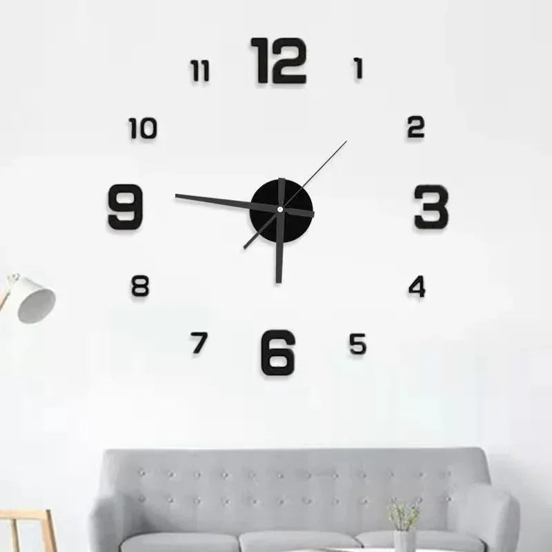 LARGE SIZE 3D DIY SILENT WALL CLOCK