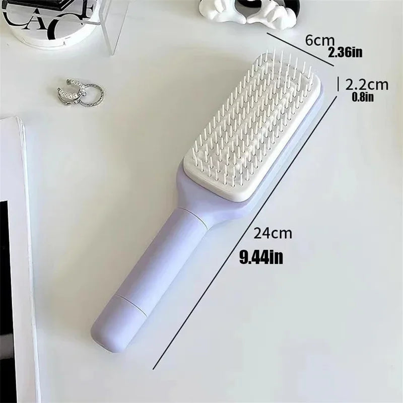 Automatic Cleaning Rotating Lifting Comb Self Cleaning Hairbrush