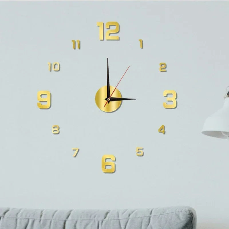 LARGE SIZE 3D DIY SILENT WALL CLOCK