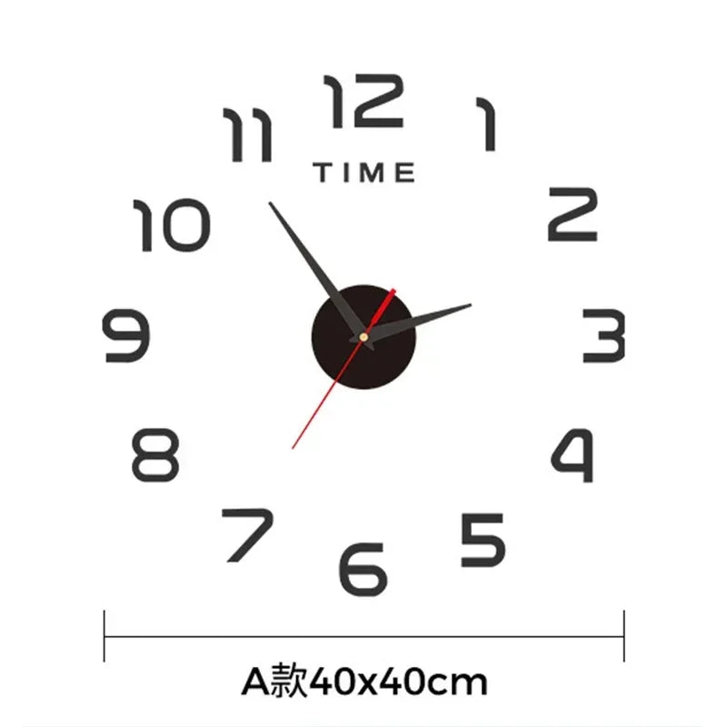 LARGE SIZE 3D DIY SILENT WALL CLOCK