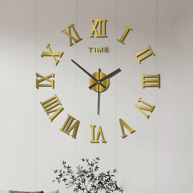 LARGE SIZE 3D DIY SILENT WALL CLOCK
