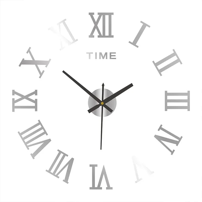 LARGE SIZE 3D DIY SILENT WALL CLOCK