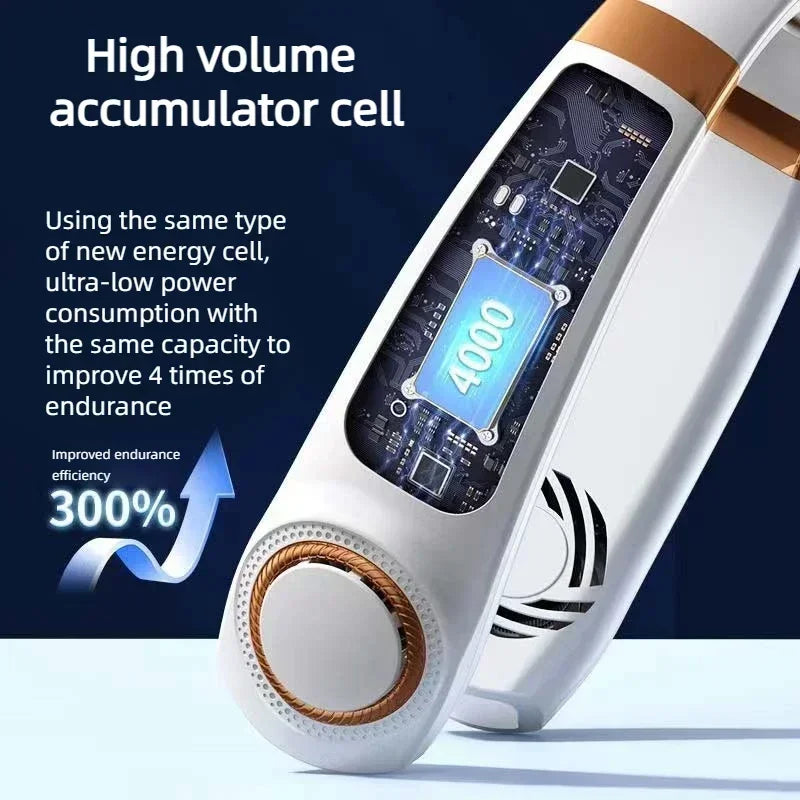 8000mAh USB Hanging Neck Fan Portable Bladeless