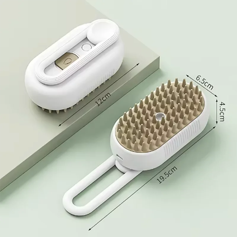 Cat Dog Pet Spray Massage Brush One Button Steam