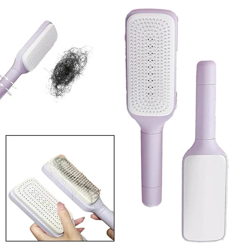 Automatic Cleaning Rotating Lifting Comb Self Cleaning Hairbrush