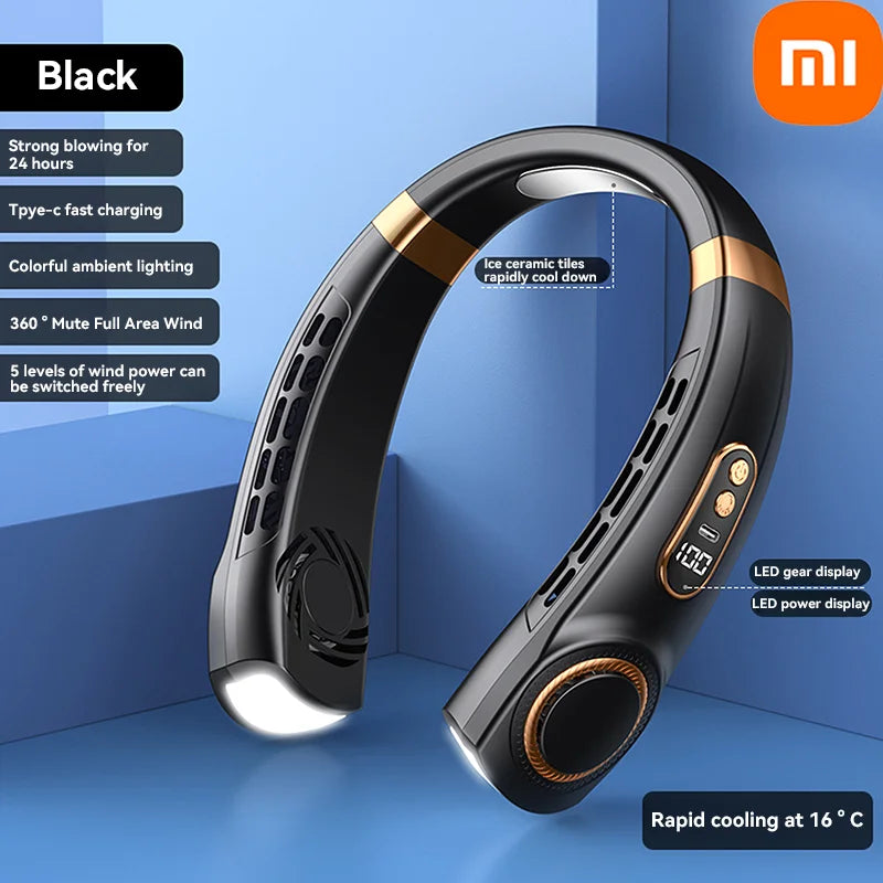8000mAh USB Hanging Neck Fan Portable Bladeless