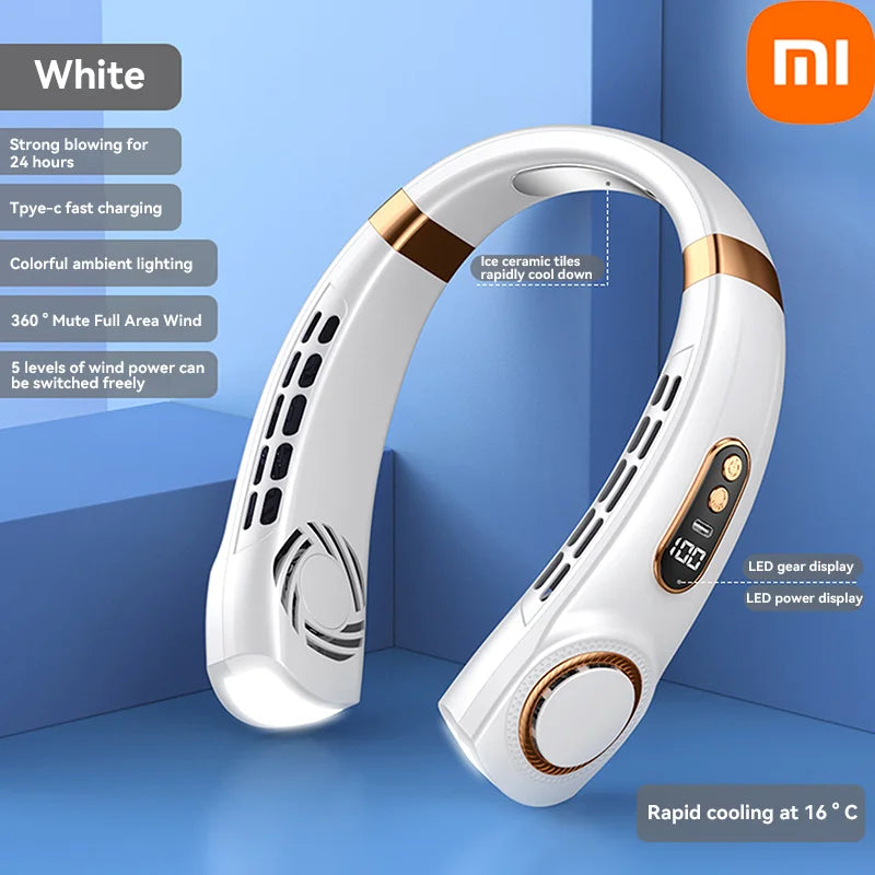 8000mAh USB Hanging Neck Fan Portable Bladeless