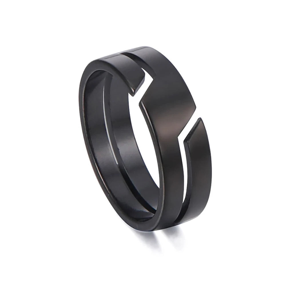 Skyrim Stainless Steel Ring for Men Women Black Minimalist