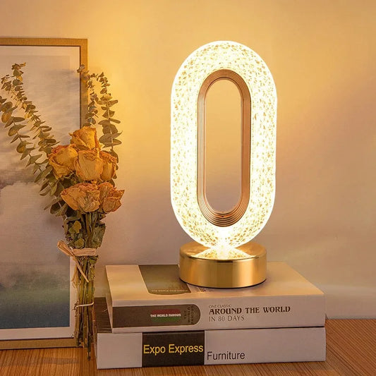 Touch Control 3D Crystal Track Night Light Girls Room Home Decor