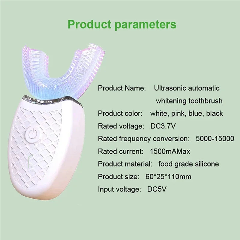 U Shape Degrees Intelligent Electric Toothbrush Sonic Automatic Tooth Brush 360 Degree Cleaning