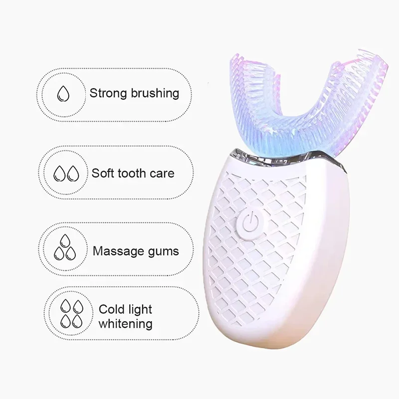 U Shape Degrees Intelligent Electric Toothbrush Sonic Automatic Tooth Brush 360 Degree Cleaning