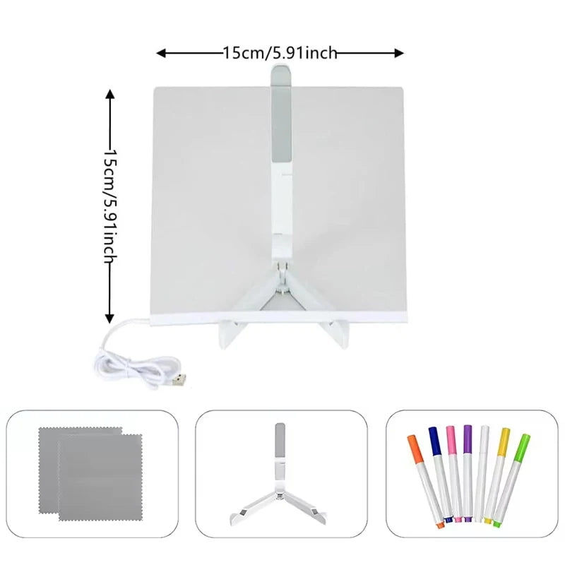 Kid LED Luminosa Blackboard Coloring Drawing Toy Transparent Magic Light Blackboard Art Graffiti Acrylic Marker Board Xmas Gift