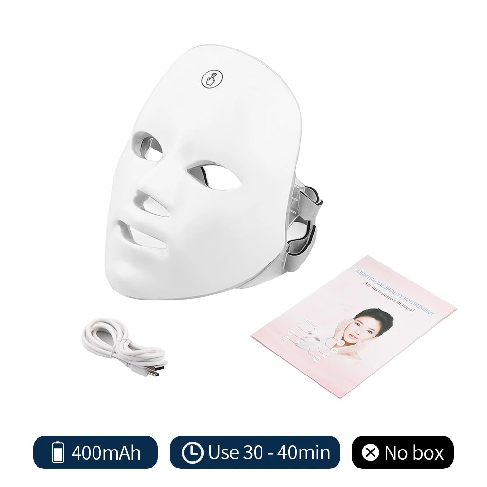 LED Facial Mask Red Light Therapy Photon Anti-Acne Wrinkle Removal
