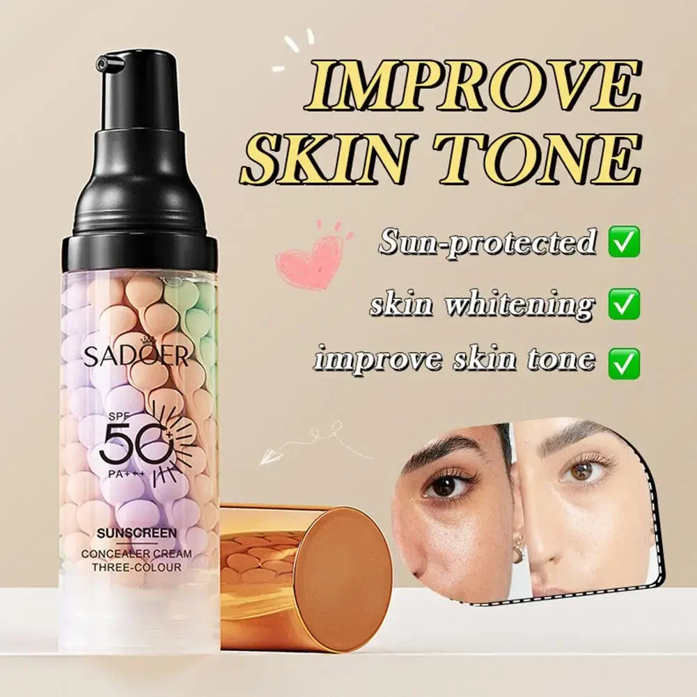 SPF50+ Makeup Primer Moisturizing Isolation Cream Invisible Pores Facial Base Brighten