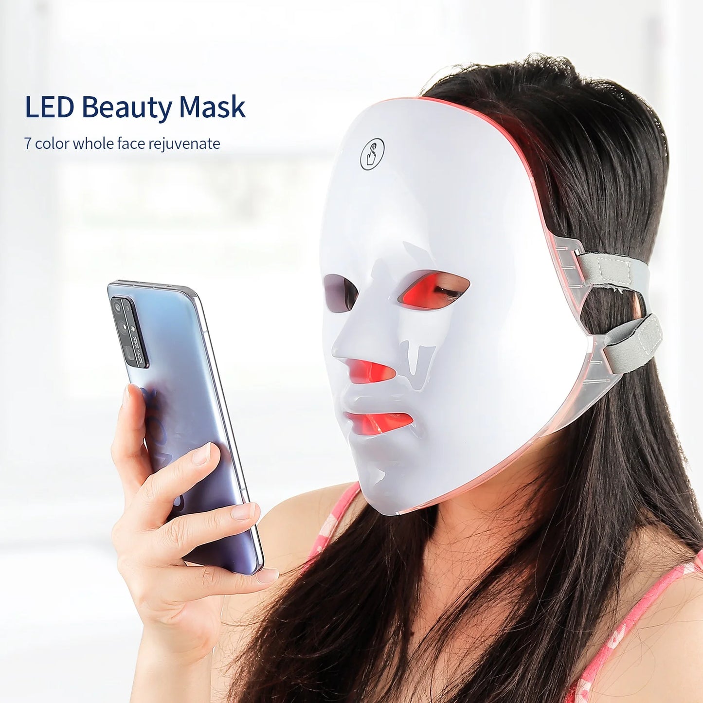 LED Facial Mask Red Light Therapy Photon Anti-Acne Wrinkle Removal