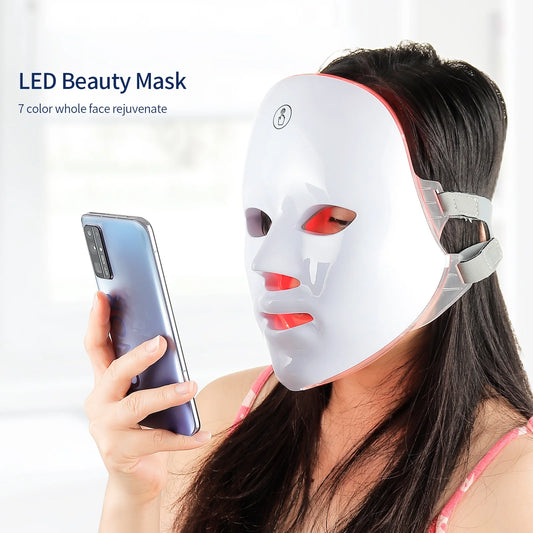 LED Facial Mask Red Light Therapy Photon Anti-Acne Wrinkle Removal