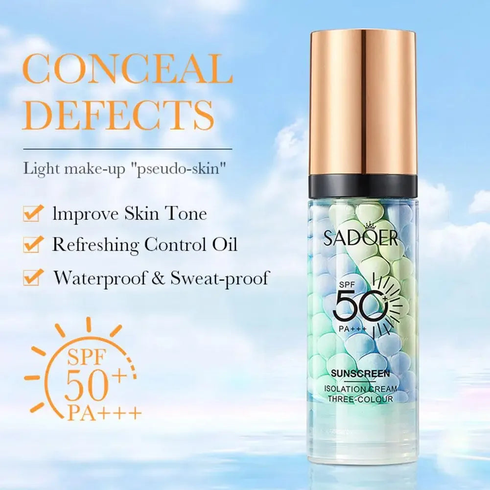 SPF50+ Makeup Primer Moisturizing Isolation Cream Invisible Pores Facial Base Brighten