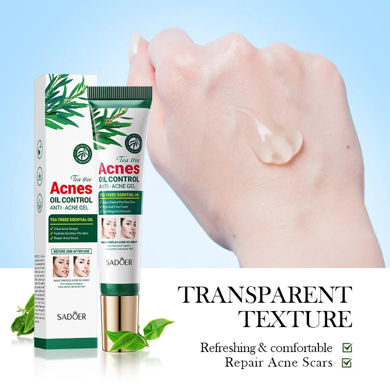 SADOER Tea Tree Acne Removing Cream Facial skincare Oil Control Face Gel Cream