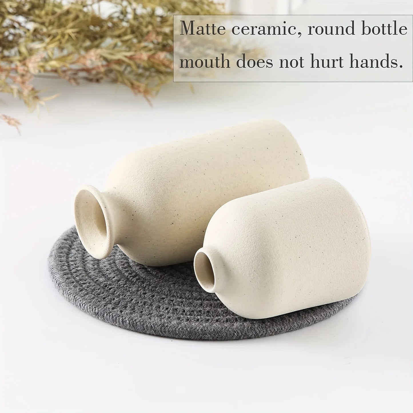 Set of 3 Ceramic Vase, Flower Vases For Rustic Home Decor, Modern Farmhouse Decor,