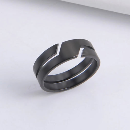Skyrim Stainless Steel Ring for Men Women Black Minimalist
