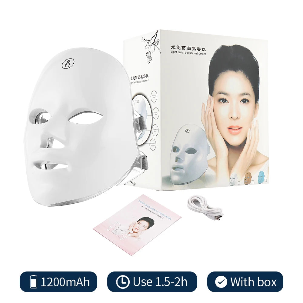 LED Facial Mask Red Light Therapy Photon Anti-Acne Wrinkle Removal
