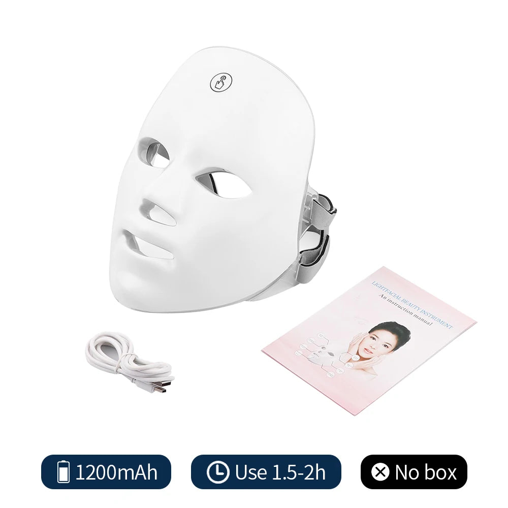 LED Facial Mask Red Light Therapy Photon Anti-Acne Wrinkle Removal